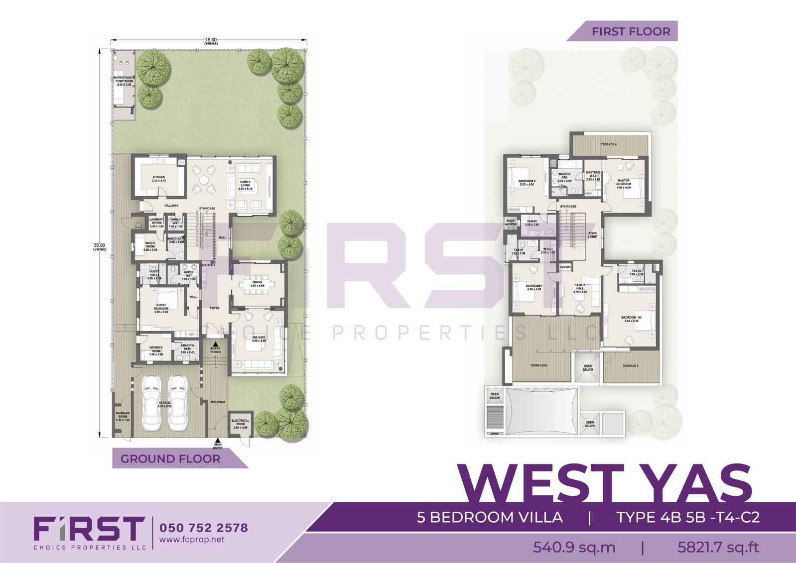 Floor Plan of 5 Bedroom VIlla TYPE 4B 5B-T4-C2 in West Yas Yas Island Abu Dhabi UAE 540.9 sq.m 5821.7 sq.ft.jpg