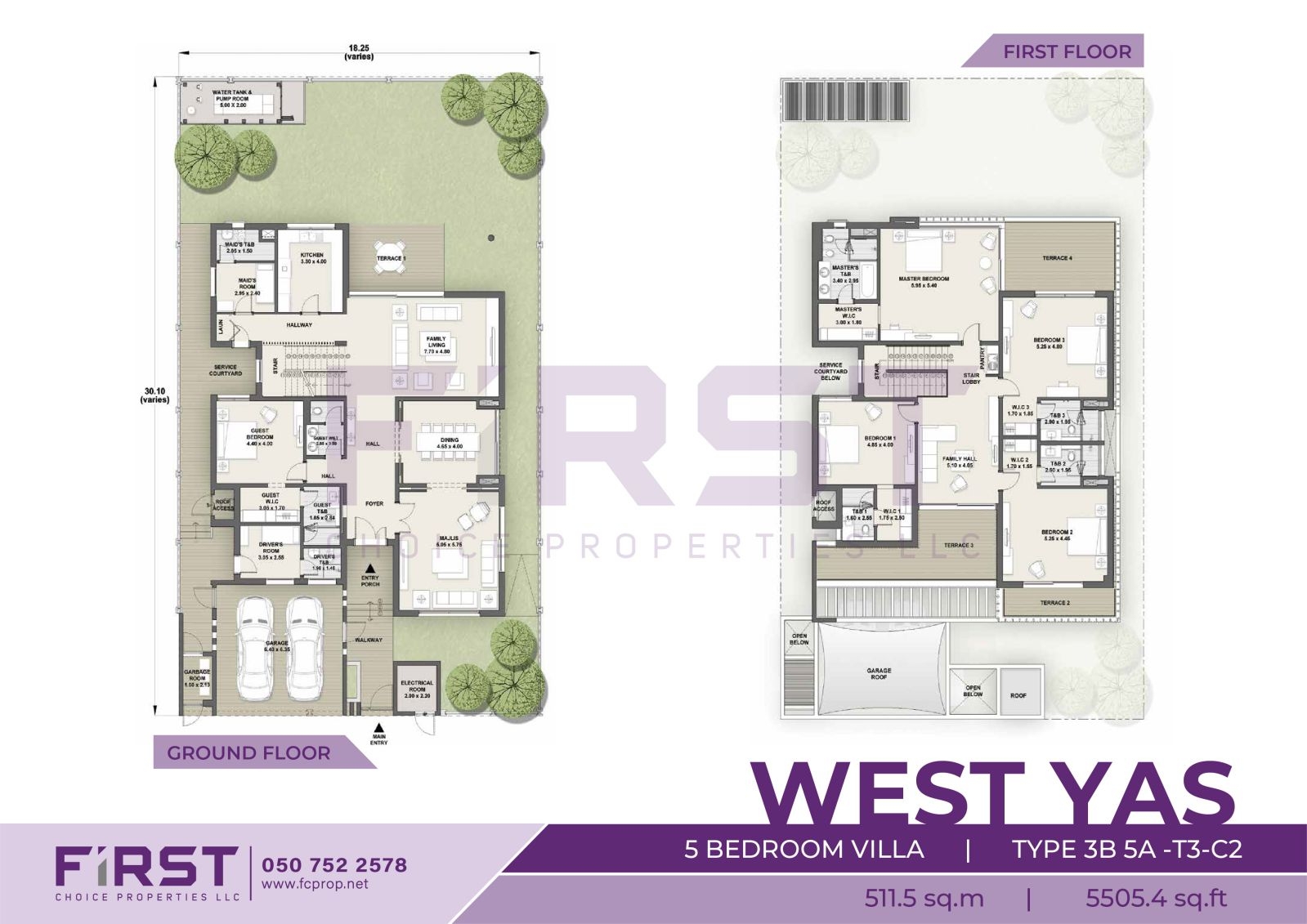 Floor Plan of 5 Bedroom VIlla TYPE 3B 5A-T3-C2 in West Yas Yas Island Abu Dhabi UAE 511.5 sq.m 5505.4 sq.ft.jpg