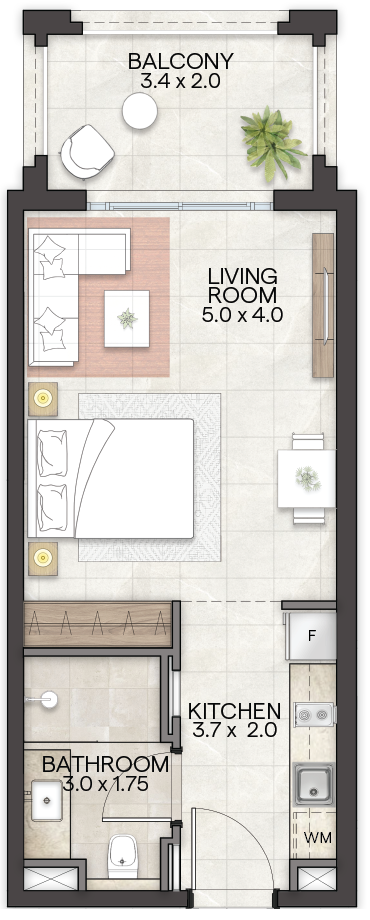Bloom Living Granada -  Studio Apartment - Type A - Floor Plan.png