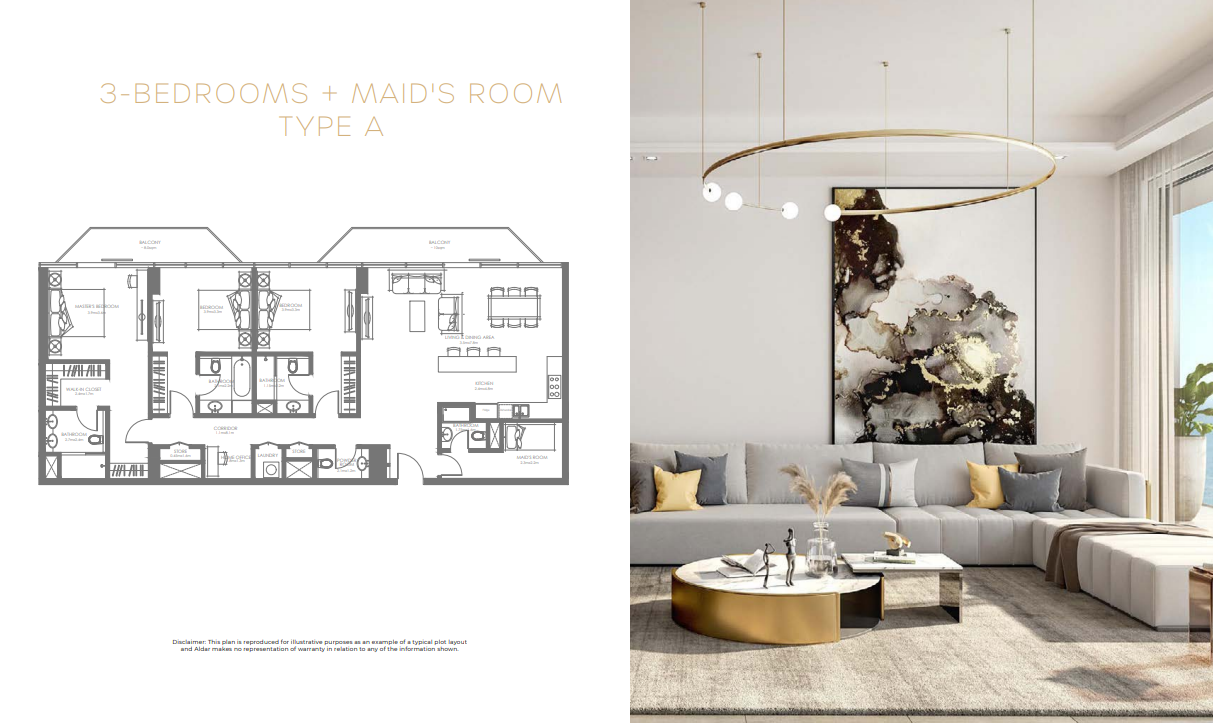 Floor Plan 3 Bedroom + Maid's Room - Type A.PNG