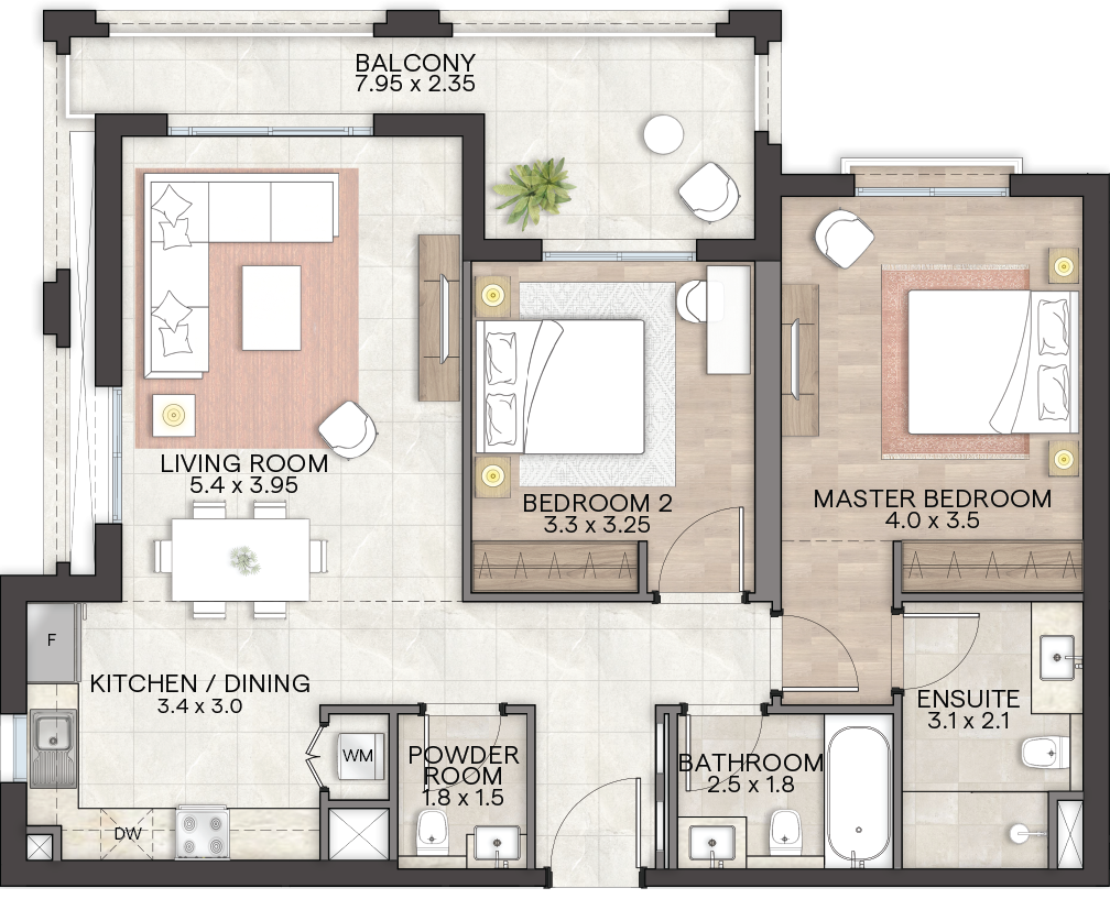 Bloom Living Granada -  2 BR Apartment - Type B - Floor Plan.png