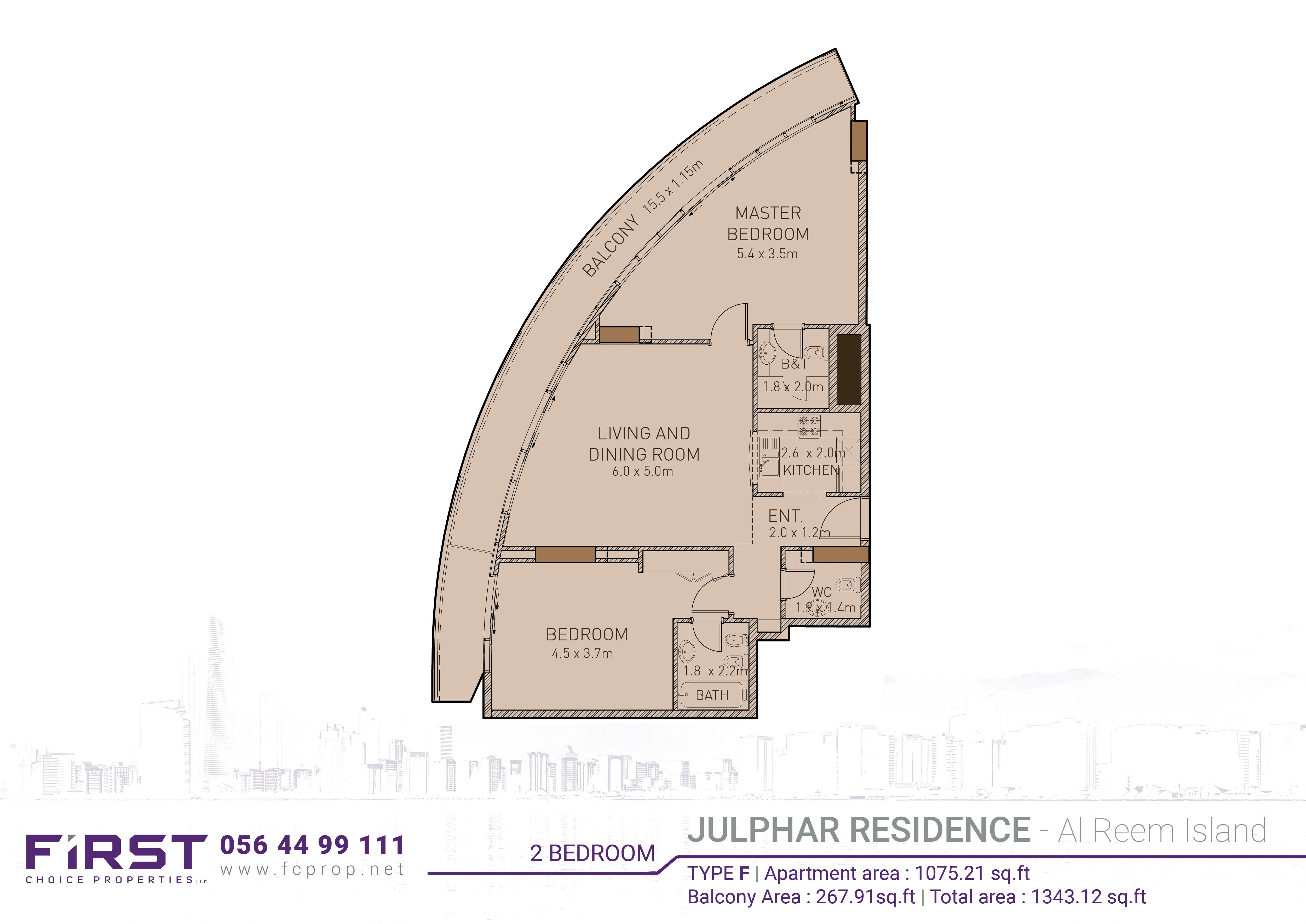 Julphar Residence - Floor Plan - 2 BR Apartment - Type F.jpg
