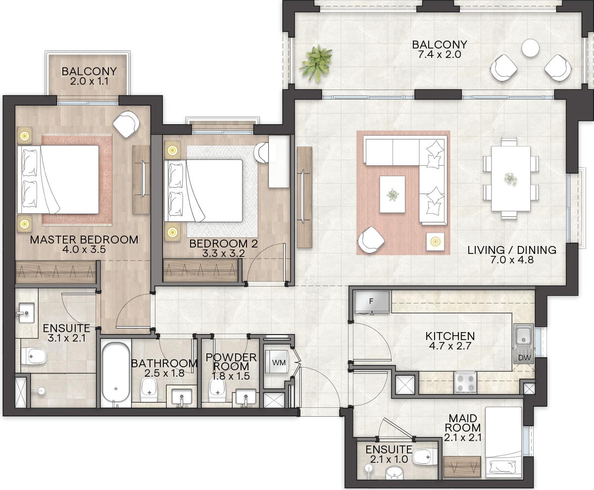 Bloom Living Granada -  2 BR Apartment - Type M1 - Floor Plan.png