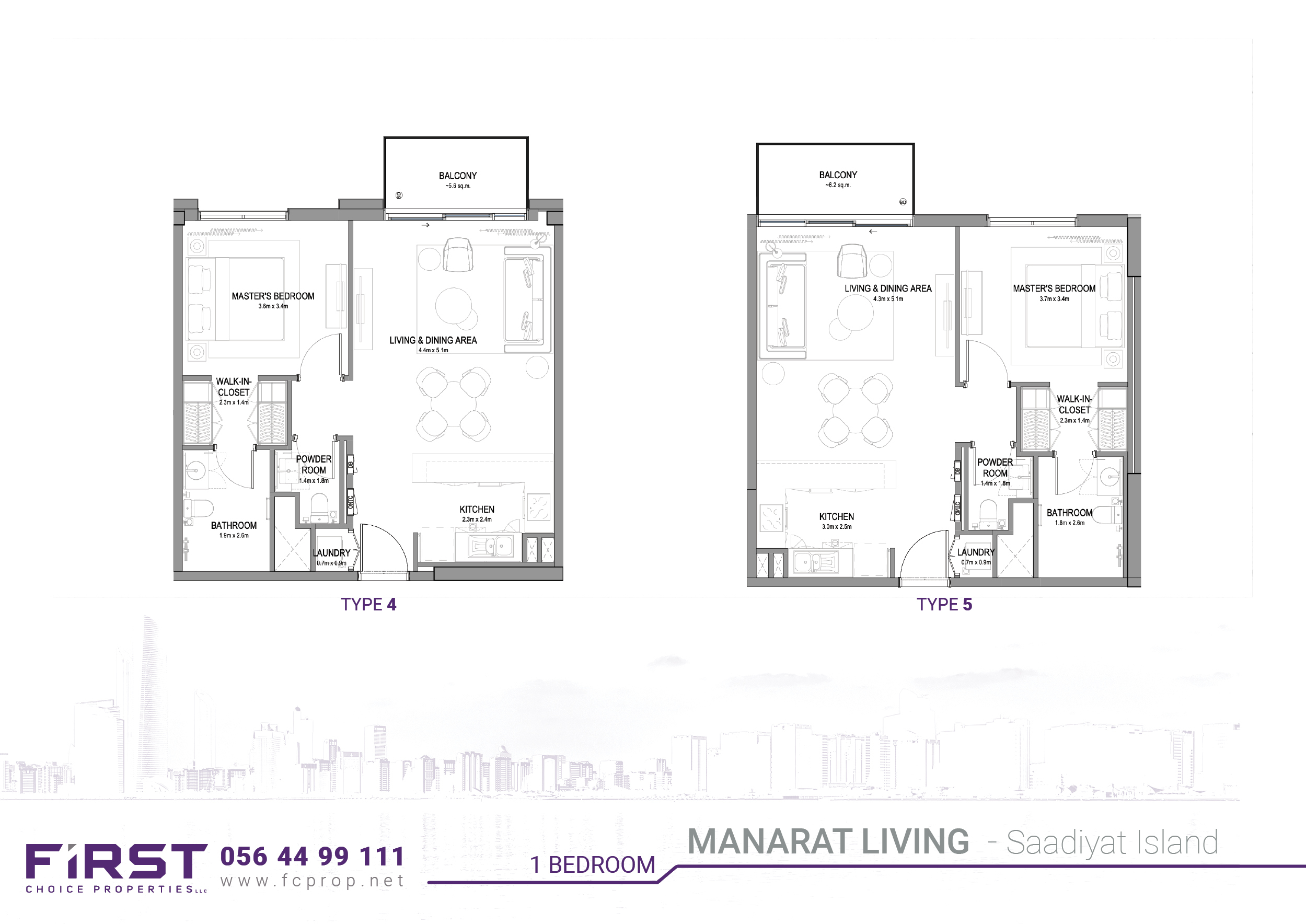 MANARAT LIVING -  Floor Plan - 1 BR  - Type 4-5.jpg