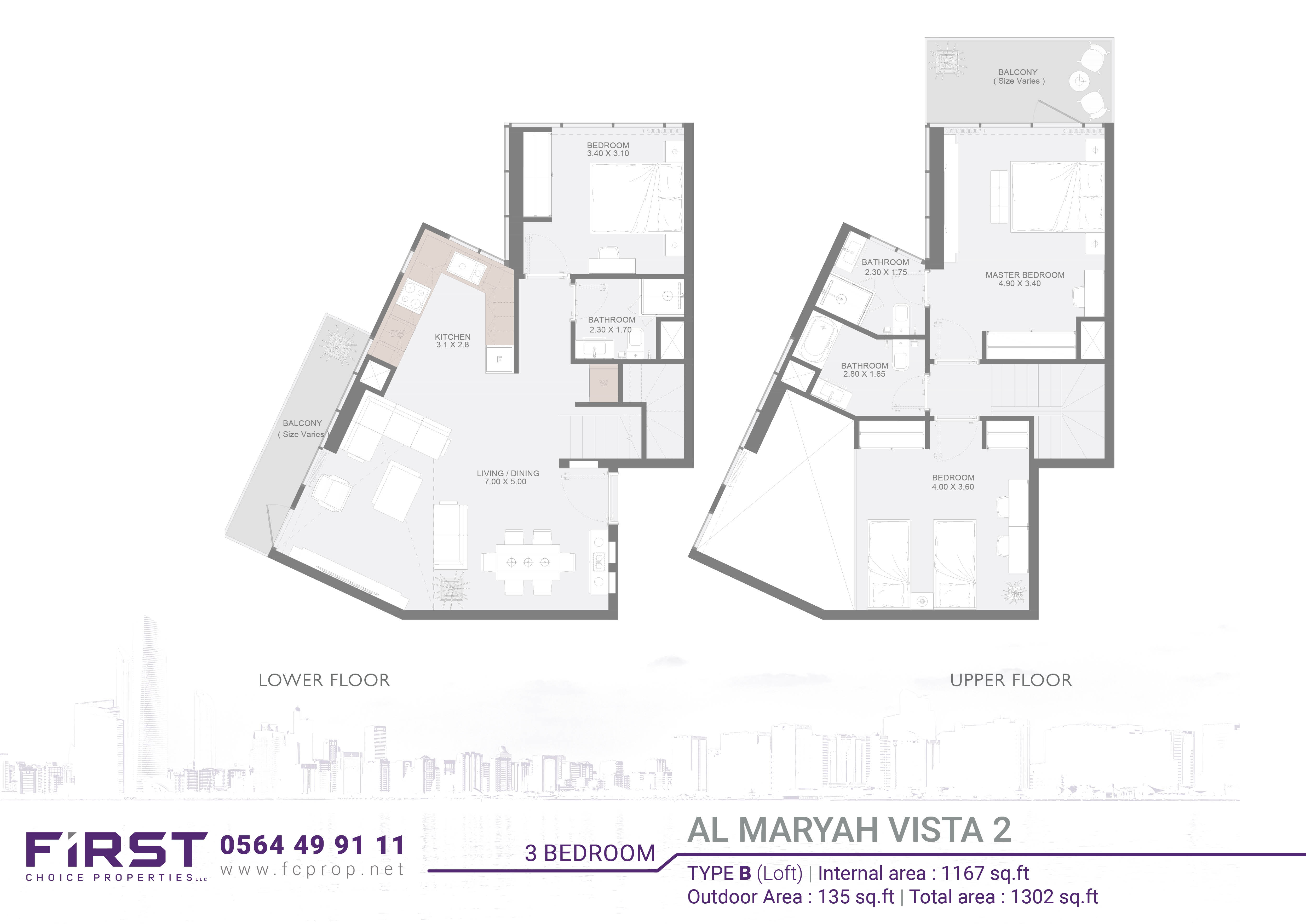 Al Maryah Vista 2 - Floor Plan - 3BR Type B - Image.jpg