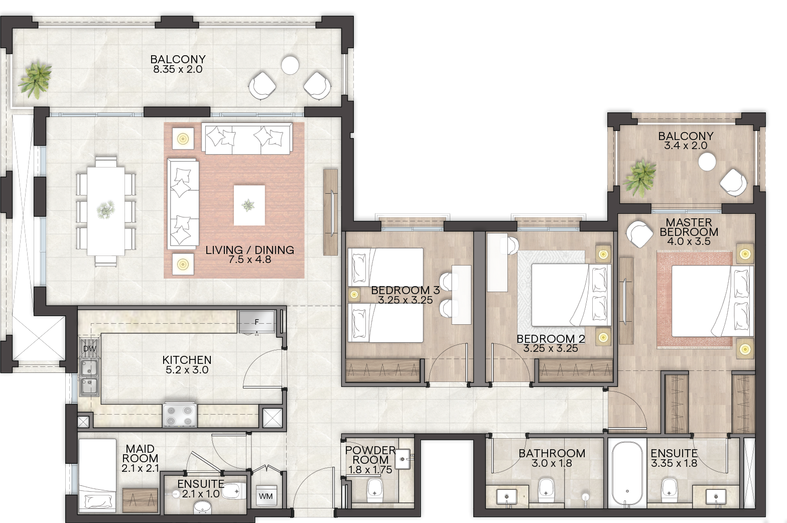 Bloom Living Granada -  3 BR Apartment - Type B - Floor Plan.png