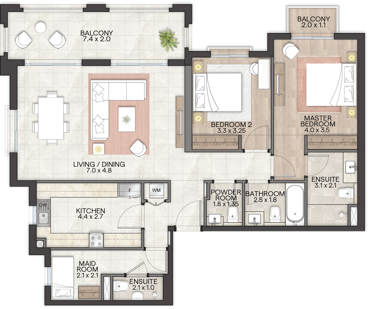 Bloom Living Granada -  2 BR Apartment - Type M4 - Floor Plan.png