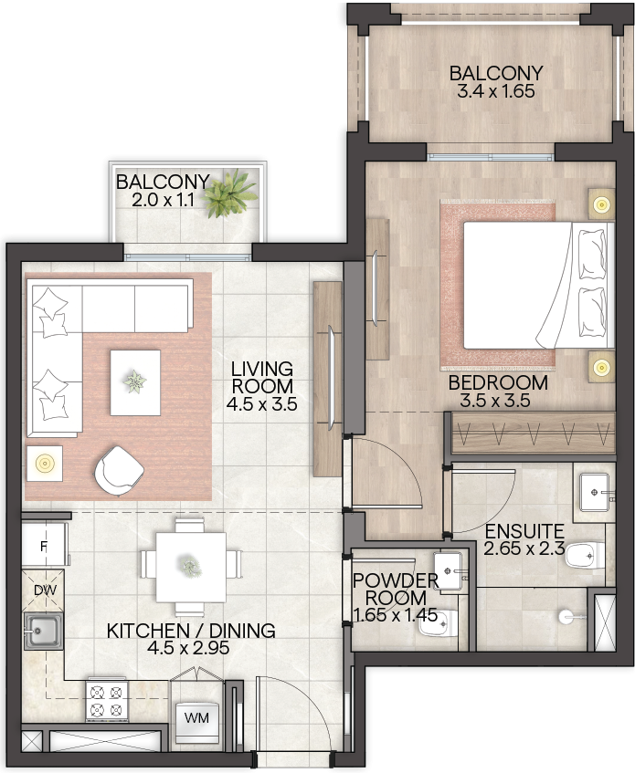Bloom Living Granada -  1 BR Apartment - Type C - Floor Plan.png