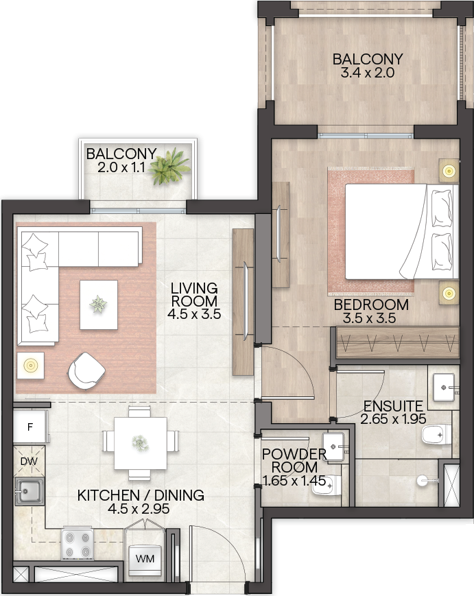 Bloom Living Granada -  1 BR Apartment - Type C1 - Floor Plan.png