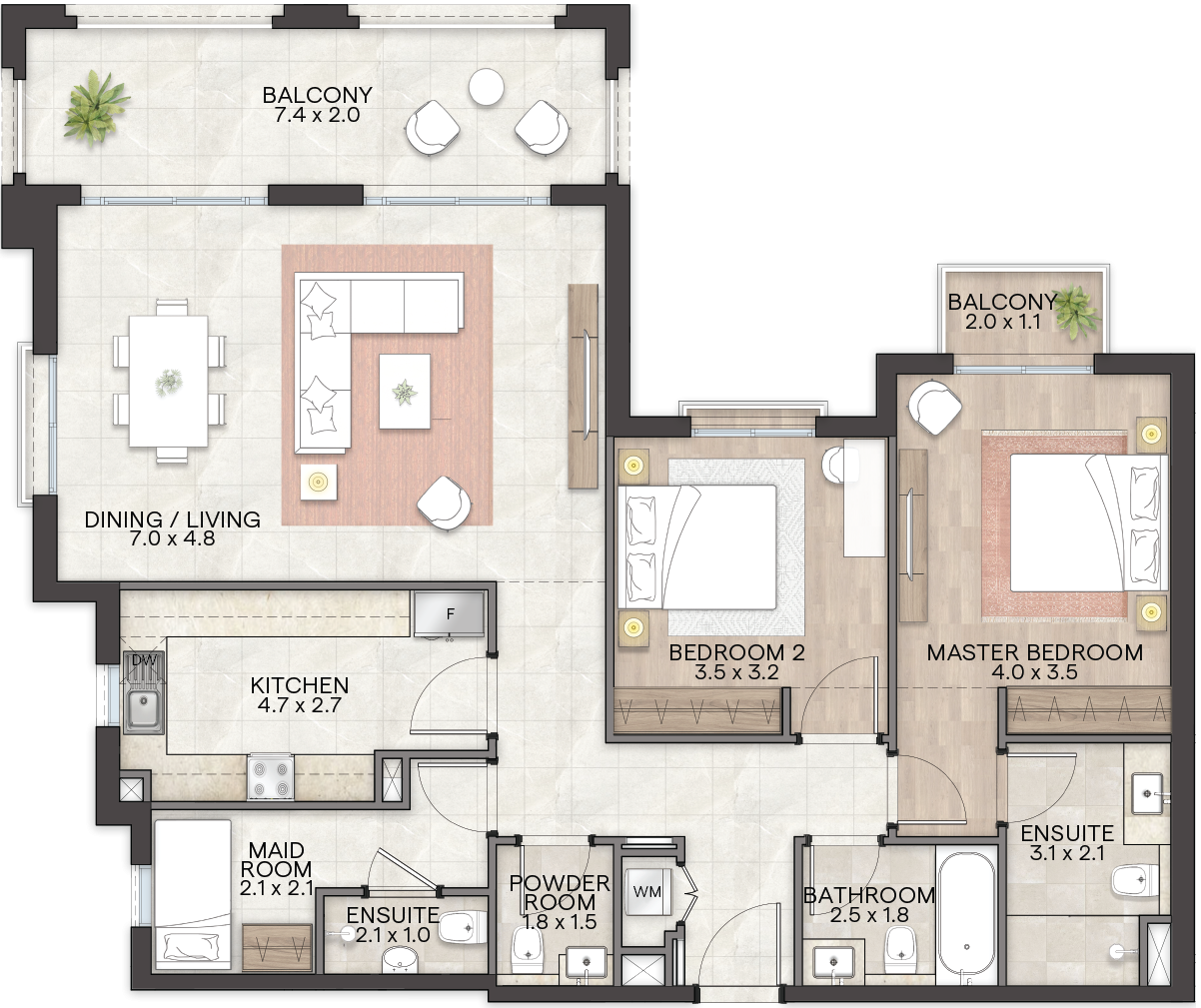 Bloom Living Granada -  2 BR Apartment - Type M - Floor Plan.png