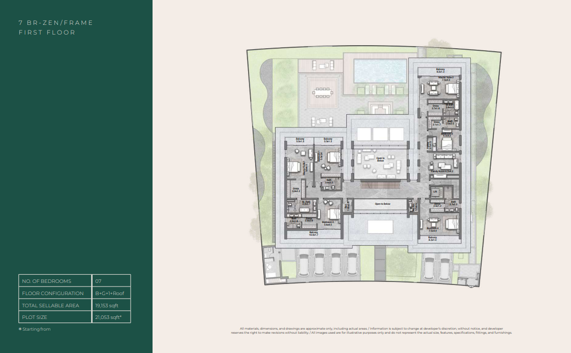 Floor Plan 7 BR Villa Zen - Frame First Floor.PNG