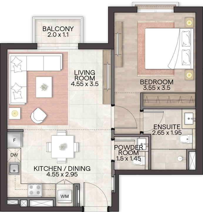 Bloom Living Granada -  1 BR Apartment - Type D - Floor Plan.png