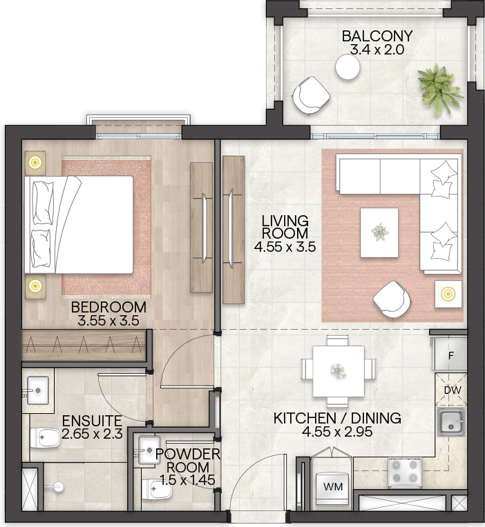 Bloom Living Granada -  1 BR Apartment - Type A - Floor Plan.png