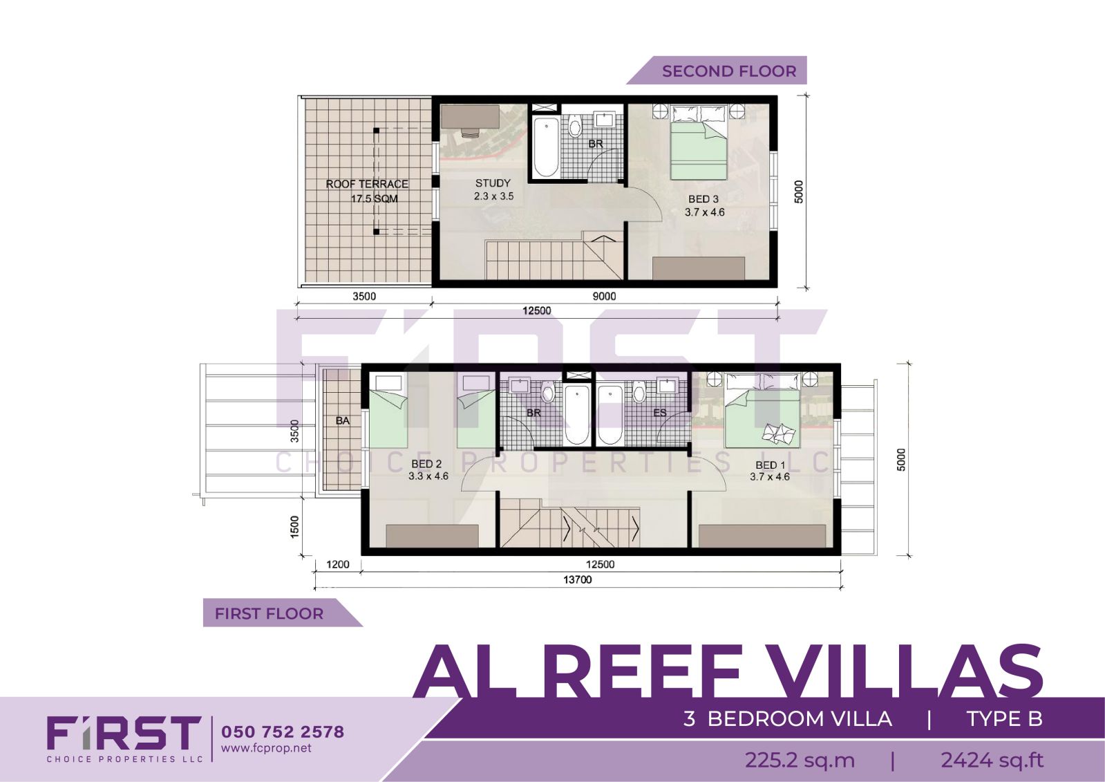 Floor Plan of 3 Bedroom Villa Type B in Al Reef Villas Al Reef Abu Dhabi UAE 225.2 sq.m 2424 sq.ft 1.jpg