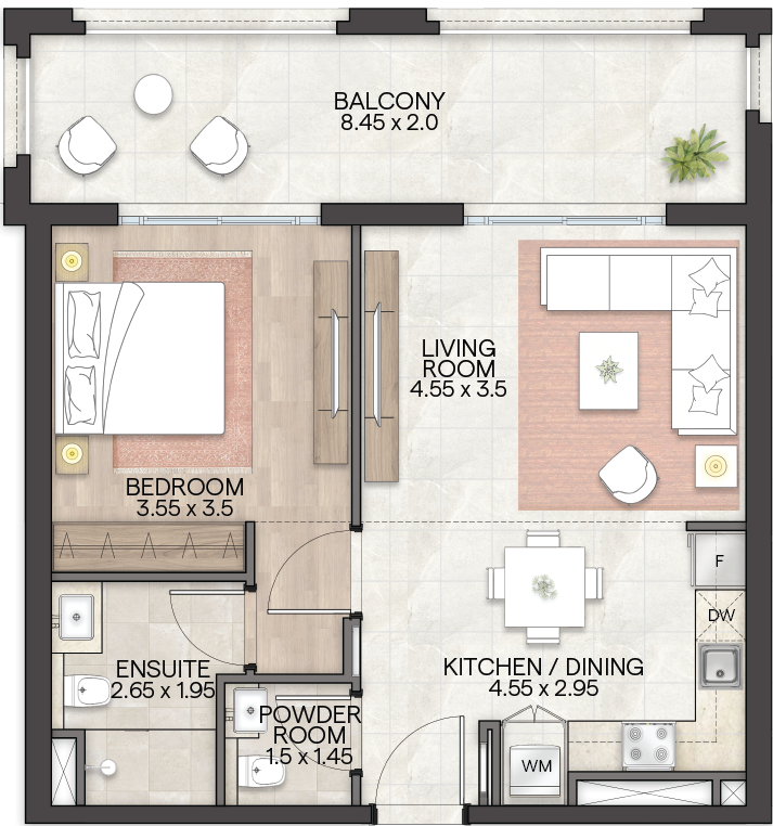 Bloom Living Granada -  1 BR Apartment - Type A3 - Floor Plan.png