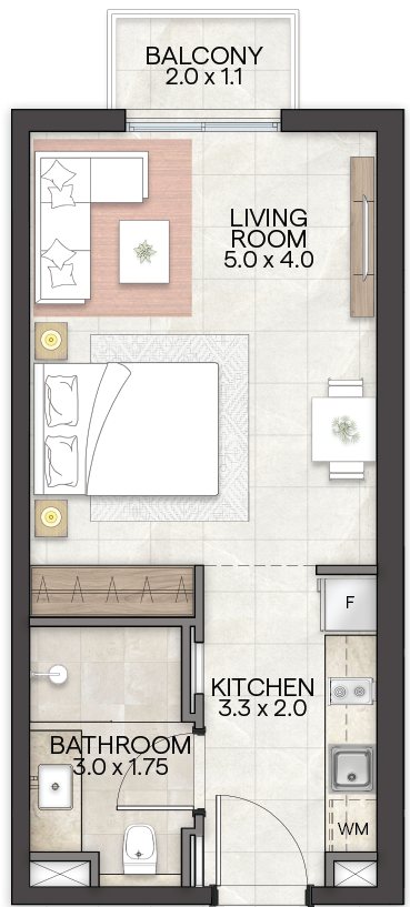 Bloom Living Granada -  Studio Apartment - Type A1 - Floor Plan.png