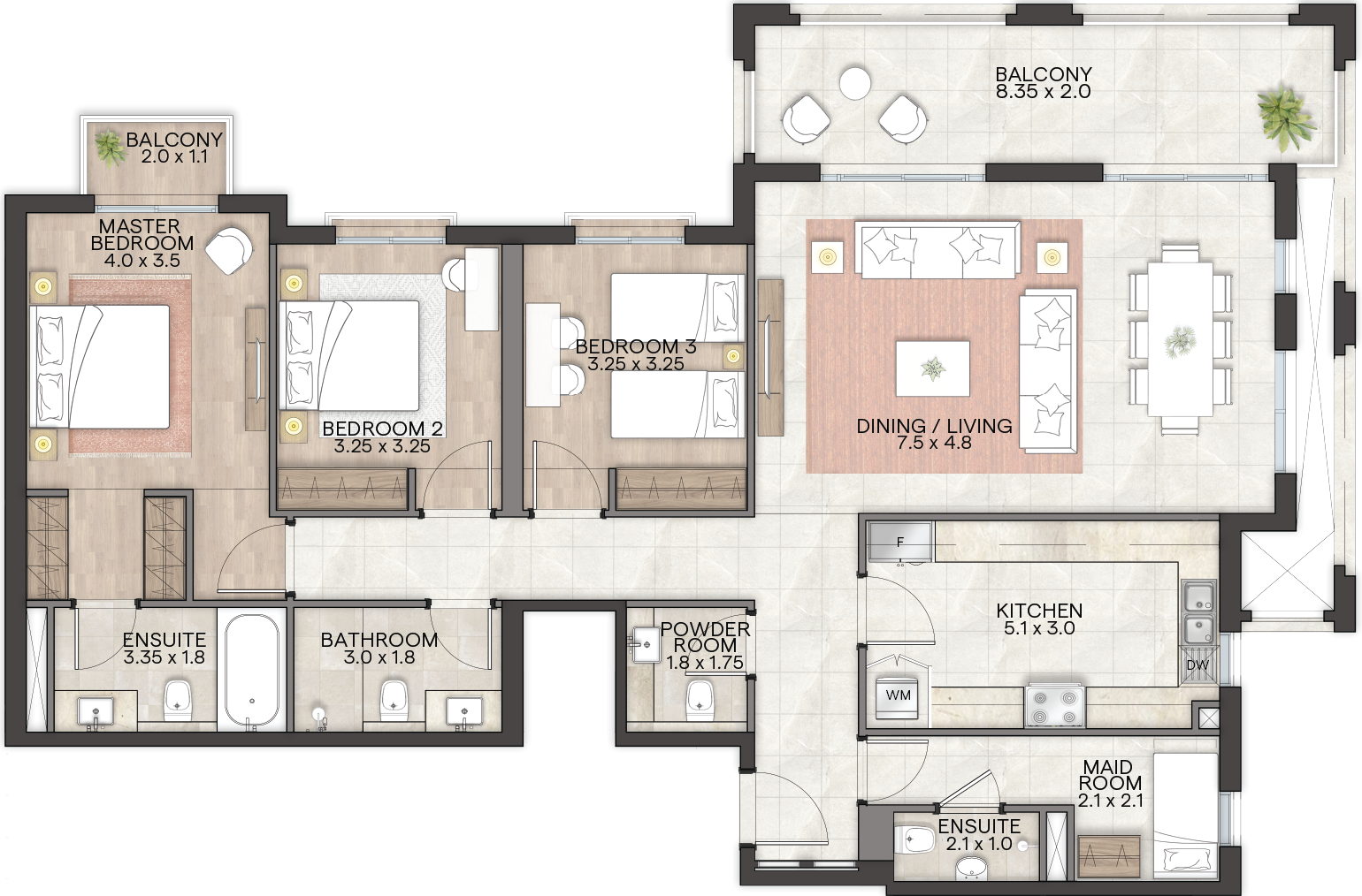 Bloom Living Granada -  3 BR Apartment - Type A2 - Floor Plan.png