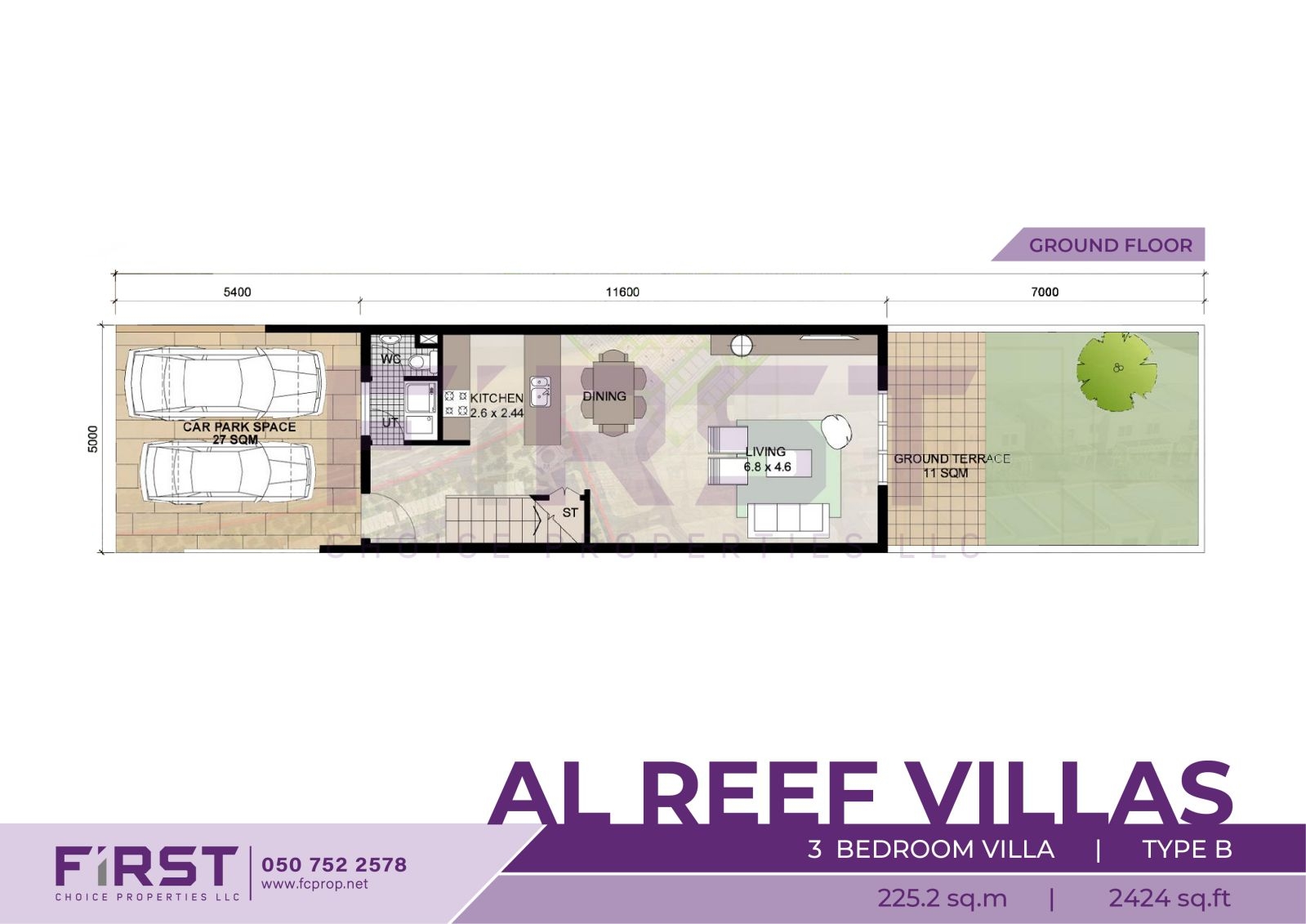 Floor Plan of 3 Bedroom Villa Type B in Al Reef Villas Al Reef Abu Dhabi UAE 225.2 sq.m 2424 sq.ft 2.jpg